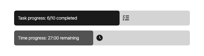 Stack progress bars showing task and time progress